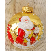 Шар стекло 08см "Дед Мороз с балалайкой" п/уп арт.КР-80-214171