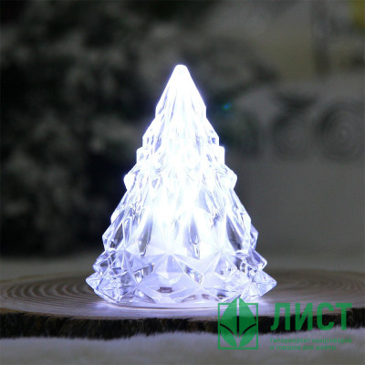 Сувенир с подсветкой LED &quot;Ёлочка Кристальная&quot; 06см свет.белый арт.700-0637 Сувенир с подсветкой LED "Ёлочка Кристальная" 06см свет.белый арт.700-0637
