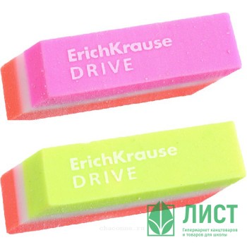 Ластик (ErichKrause) Drive 55*15*13мм цветной арт.35779 (Ст.36) Ластик (ErichKrause) Drive 55*15*13мм цветной арт.35779 (Ст.36)