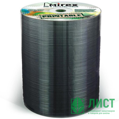 Диск DVD-R Mirex 4.7 Gb, 16x, Shrink (ст.(100) для печати ШТУКА Диск DVD-R Mirex 4.7 Gb, 16x, Shrink (ст.(100) для печати ШТУКА