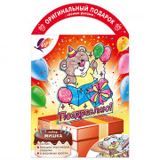 Краски витражные 6 цветов + фигурная открытка Мишка  (ЛУЧ) арт.32С 2122-08