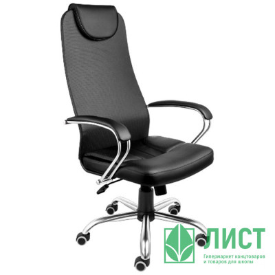 Кресло для руководителя хром/эко-кожа/сетка AV 144 CH черный Кресло для руководителя хром/эко-кожа/сетка AV 144 CH черный