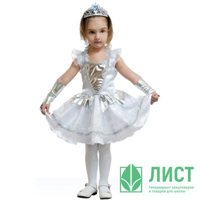 Костюм для девочки Снежинка (платье,перчатки) р.26/104-30/116 ткань арт.189 Костюм для девочки Снежинка (платье,перчатки) р.26/104-30/116 ткань арт.189