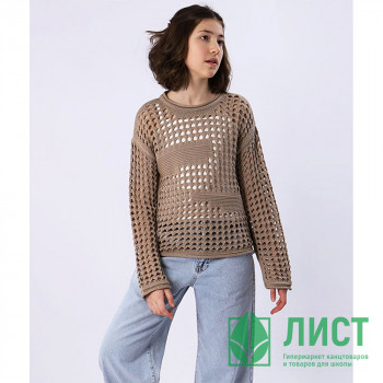 Джемпер спортивный для девочки артикул Toontoy 77757 размер 36/140-44/164 трикотажный цвет кремовый Джемпер спортивный для девочки артикул Toontoy 77757 размер 36/140-44/164 трикотажный цвет кремовый