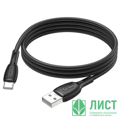 Кабель USB - USB Type-C BOROFONE BX86,1.0м, 3А,цв.черный Кабель USB - USB Type-C BOROFONE BX86,1.0м, 3А,цв.черный