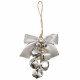 Украшение декор.подвеска металл. "Бубенчики с декором" 19*8см, гроздь цв.серебро арт.91036