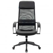 Кресло для руководителя хром/кожзам Бюрократ CH-608 черный