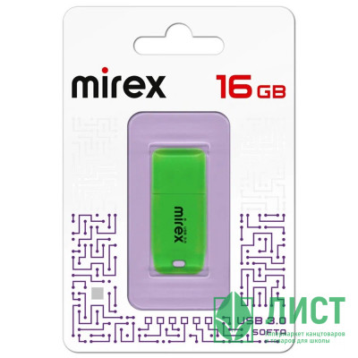 Флеш диск 16GB USB 3.0 Mirex Softa зеленый Флеш диск 16GB USB 3.0 Mirex Softa зеленый