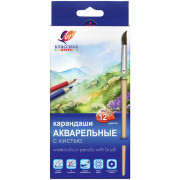 Карандаши цветные акварельные ЛУЧ Классика цвета 12 цветов с кистью арт.32С 2090-08