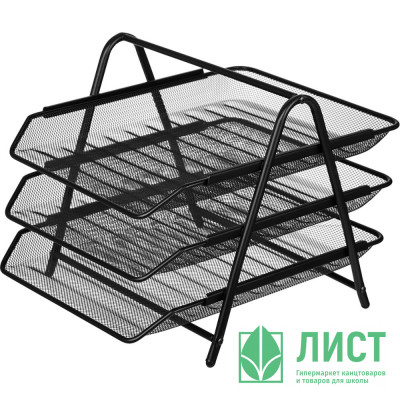 Лоток д/бумаг металлический 3 секции Attache черный арт.688768 Лоток д/бумаг металлический 3 секции Attache черный арт.688768