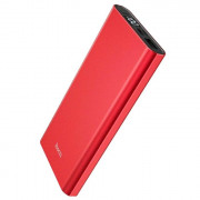 Внешний аккумулятор HOCO J68 (10000mAh,пластик,алюминий,2 USB выхода,Type-C, дисплей) красный