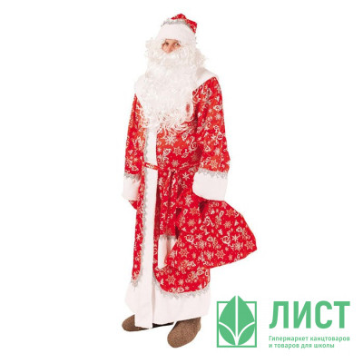 Костюм Дед Мороз красный Морозко (шуба,шапка,борода,пояс,мешок,вар.) р.54-56 арт.1027 к-18-54-56 Костюм Дед Мороз красный Морозко (шуба,шапка,борода,пояс,мешок,вар.) р.54-56 арт.1027 к-18-54-56