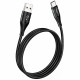 Кабель USB- USB Type-C HOCO U93, 3A 1,2м цв.черный (в оплетке, LED индикатор)