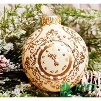 Шар стекло 08см &quot;Новогодние куранты&quot; п/у арт.КУ-80-224023/2 Шар стекло 08см "Новогодние куранты" п/у арт.КУ-80-224023/2