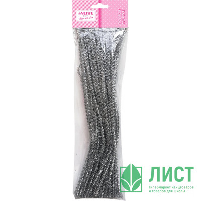 Проволока пушистая Шенил в наборе 30 штук (deVENTE) 0,6х30см блестящая цвет серебряный арт.8000097 Проволока пушистая Шенил в наборе 30 штук (deVENTE) 0,6х30см блестящая цвет серебряный арт.8000097