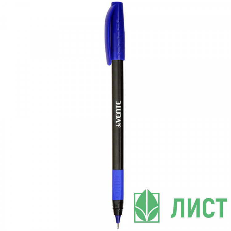 Ручка шариковая прозрачный корпус, резиновый упор (deVENTE) Triolino Blacky серия Speed Pro синий, 0,7мм, игла, масло арт.5073343 (Ст.12)