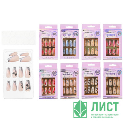 Ногти накладные Mazari 12 штук ассорти 8 дизайнов арт.M-20614 Ногти накладные Mazari 12 штук ассорти 8 дизайнов арт.M-20614