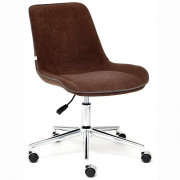 Кресло офисное STYLE без подлокотников флок коричневый (6)