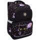 Рюкзак для девочек школьный (Grizzly) арт.RAn-588-3/1 черный 27,5х39х15 см с чехлом для мелочей