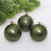 Набор шаров 07см 03шт/наб. "Мягкий блеск" цв.изумруд арт.652-300