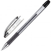 Ручка гелевая прозрачный корпус резиновый упор (Unimax) Max Gel черный, 0,5мм, игла арт.722473 (Ст.)