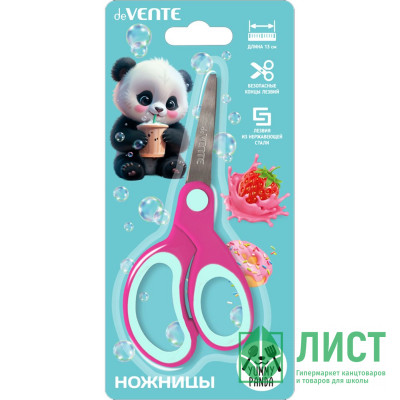 Ножницы детские 130мм прорезиненные ручки (deVENTE) Yummy Panda арт.8010507 Ножницы детские 130мм прорезиненные ручки (deVENTE) Yummy Panda арт.8010507