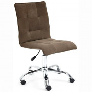 Кресло офиснок ZERO без подлокотников флок коричневый (6)