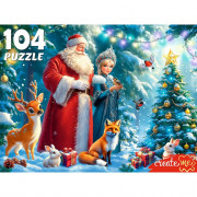 Пазл 104 элемента Сказка у новогодней елки (РК) арт.П104-7601