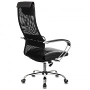 Кресло для руководителя хром/кожзам Бюрократ CH-608SL черный