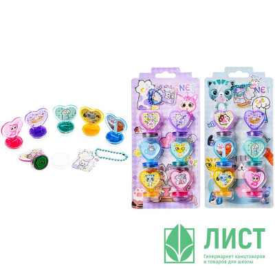 Штампик Mazari набор 6 штук Котики размер 3х4 см арт.M-20737 Штампик Mazari набор 6 штук Котики размер 3х4 см арт.M-20737