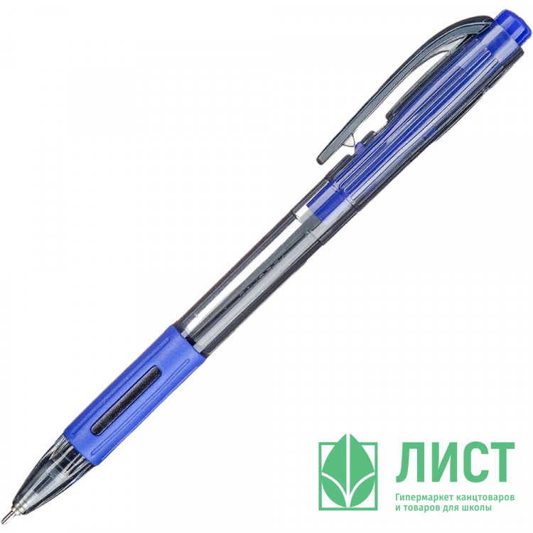 Ручка шариковая автоматическая (Unimax) Сказка (Fab GP) прозрачный корпус, резиновый упор, синий, 0,7мм, игла, масло арт.722474