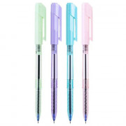 Ручка шариковая Deli Arrow, прозрачный корпус, синяя 0,7мм арт.EQ03036-1 (Ст.12)