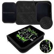 Пенал 1 отделение с 2 откидными планками (Оникс) ПКТ 09-22-19 Мишка Maxi 3D лак 200х140х40мм