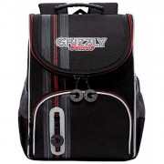 Ранец для мальчиков школьный (Grizzly) + мешок арт RAm-185-2 черный 25х33х13см
