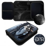 Пенал 1 отделение с 2 откидными планками (Оникс) ПКТ 09-22-19 Silver auto Maxi 3D лак 200х140х40мм