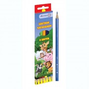 Набор карандашей цветных (Attomex) Zoo 6 цветов М 2,65мм арт.5021810