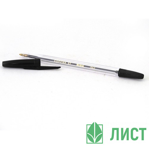 Ручка шариковая прозрачный корпус (Corvina) черный, 1,0мм/0,7мм арт.40163/Ч