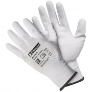 Перчатки "Для точных работ", полиэстер, полиуретановое покрытие, 9(L), белые, Fiberon, PSV036P