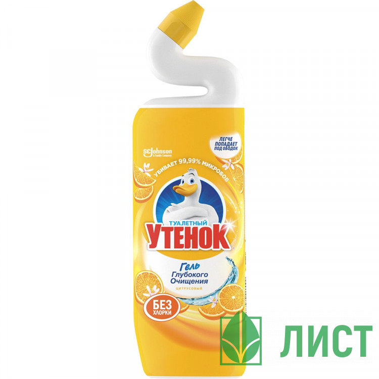 Чистящее средство  для сантехники ТУАЛЕТНЫЙ УТЕНОК 900мл цитрусовый