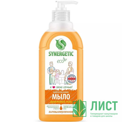 Мыло жидкое для рук и тела 500мл дозатор Synergetic фруктовый микс арт.105055/14(Ст.14) Мыло жидкое для рук и тела 500мл дозатор Synergetic фруктовый микс арт.105055/14(Ст.14)
