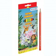 Набор карандашей цветных (Attomex) Zoo 12 цветов М 2,65мм арт.5022810