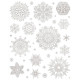 Украшение-наклейка на окно "Серебрянные пушистые снежинки" 30*38см арт.86052