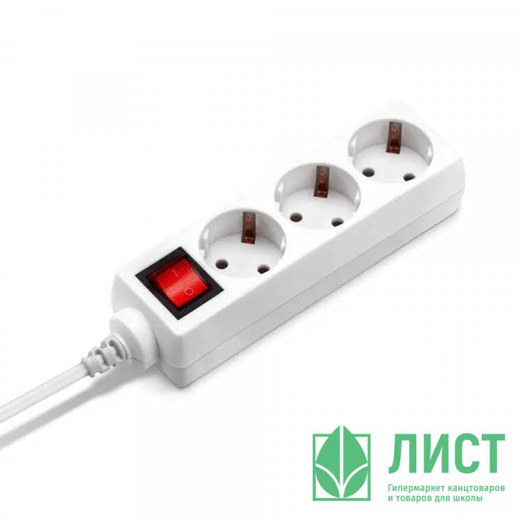 Сетевой удлинитель Buro BUPS3.5/W 5м (3 розетки) белый (пакет ПЭ)
