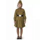 Костюм для девочки Солдатка (гимнастерка,юбка,пилотка,ремень) р.32(128) хлопок арт.2131 к-21-32-128