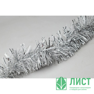Мишура 09*200см &quot;Снежное сияние&quot; цв.серебро арт.215-633 Мишура 09*200см "Снежное сияние" цв.серебро арт.215-633