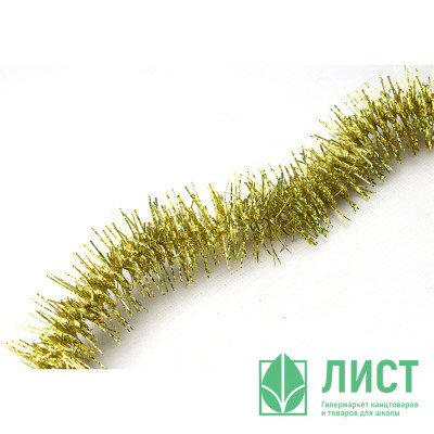 Мишура 4,5*200см &quot;Карусель&quot; голография золото арт.М1712 Мишура 4,5*200см "Карусель" голография золото арт.М1712