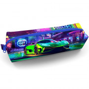 Пенал-косметичка 1 отделение Hatber Неоновый пит-стоп мягкий 210х50х60мм арт.NPk_61158