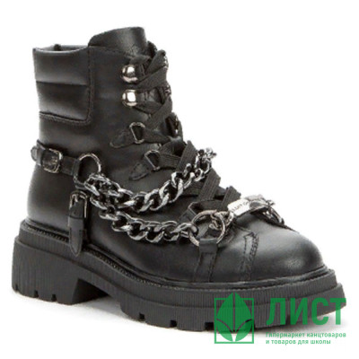 Ботинки для девочки (KEDDO) черный верх-искуственная кожа подкладка - шерсть  артикул 528130/01-01 Ботинки для девочки (KEDDO) черный верх-искуственная кожа подкладка - шерсть  артикул 528130/01-01