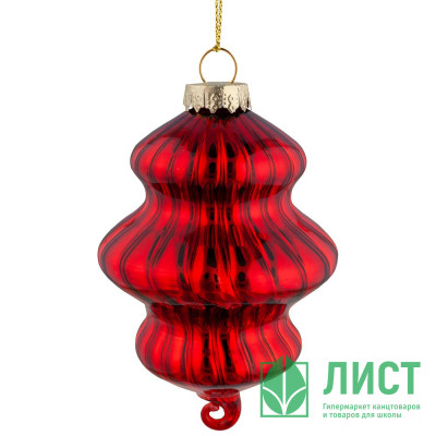 Украшение декор.подвесное стекло "Фонарик" 14см цв.красный арт.92614 Украшение декор.подвесное стекло "Фонарик" 14см цв.красный арт.92614