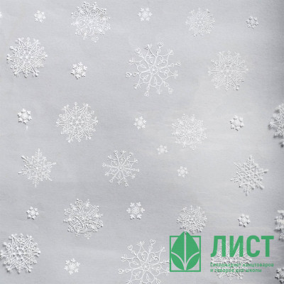 Пленка упаковочная 100*5,2м &quot;Снежинки&quot; прозрачная арт.4455514 Пленка упаковочная 100*5,2м "Снежинки" прозрачная арт.4455514